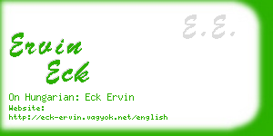 ervin eck business card